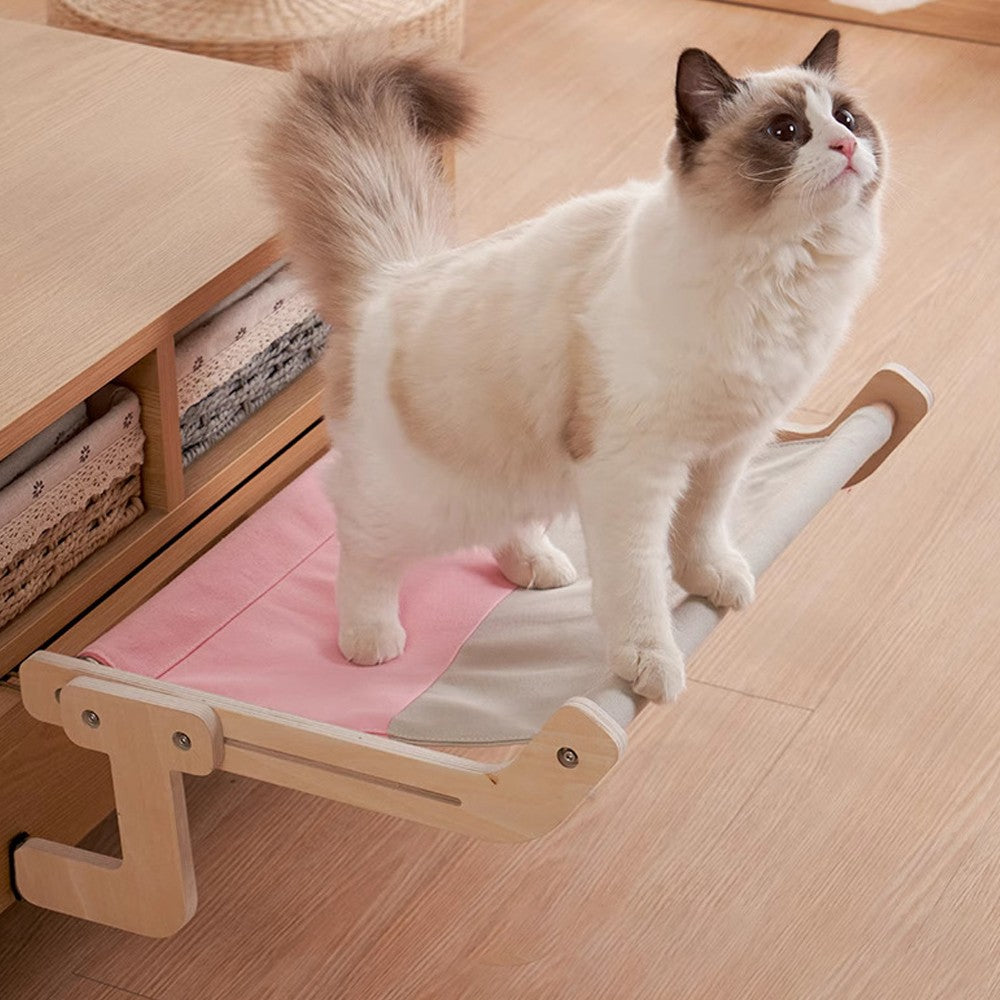 Adjustable Cat Window Perch Cat Hammock Hanging Cat Bed - Grey Pink