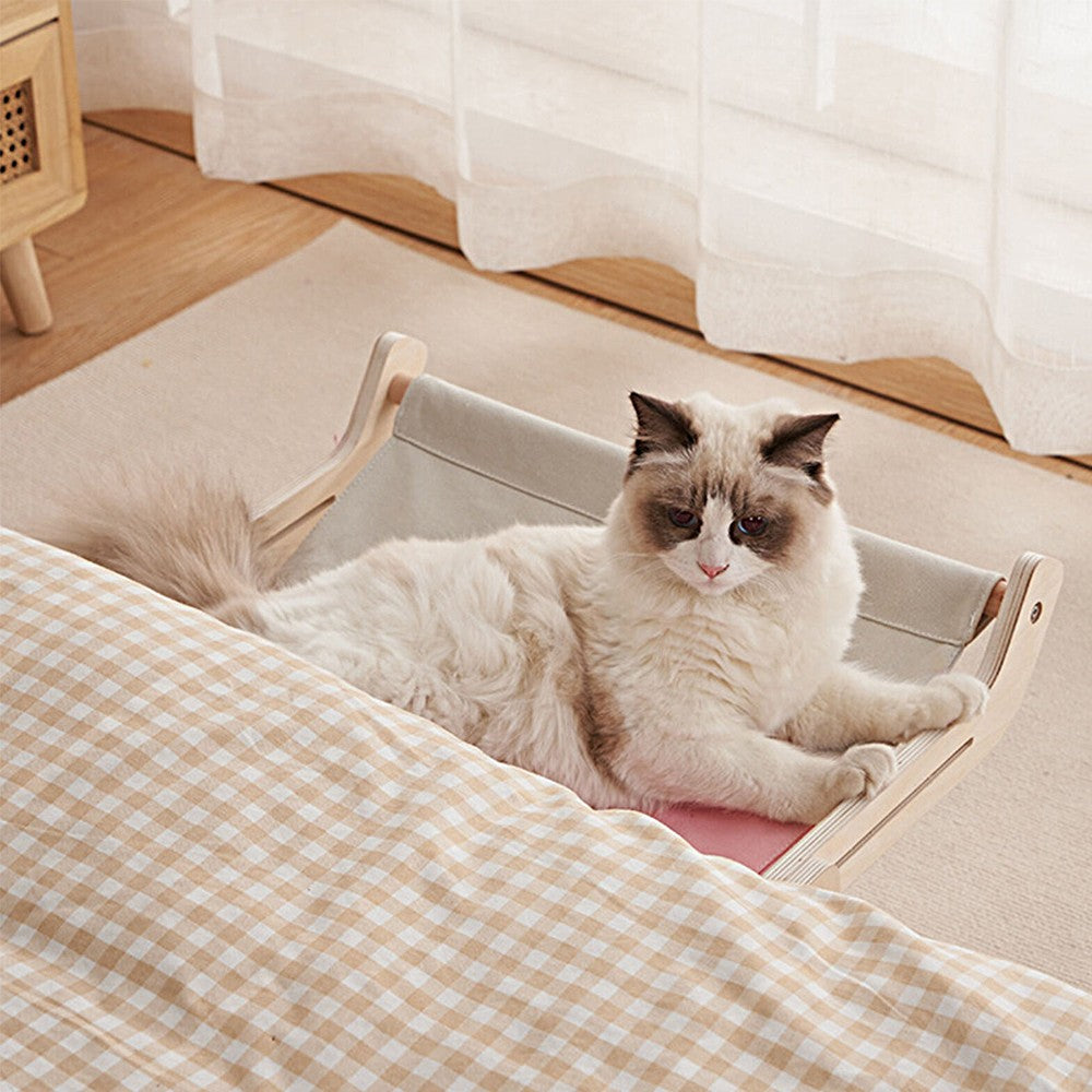 Adjustable Cat Window Perch Cat Hammock Hanging Cat Bed - Grey Pink