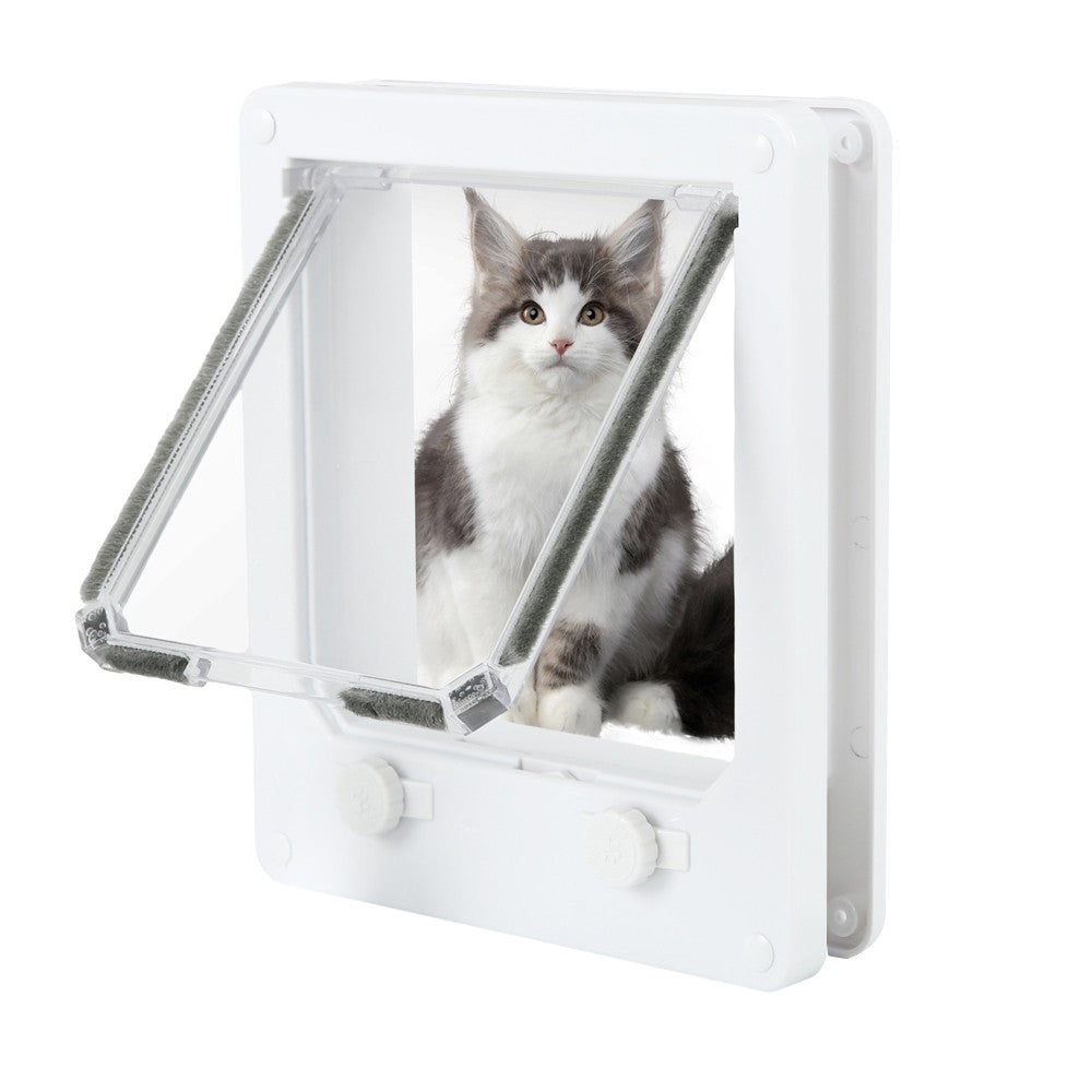 Lockable Pet Flap Door Thin Cat Flap Door with 4-Way Safe Lock - L Size