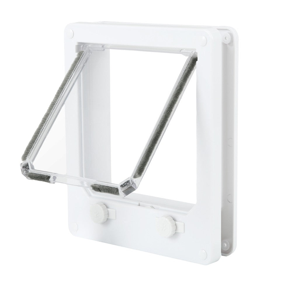Lockable Pet Flap Door Thin Cat Flap Door with 4-Way Safe Lock - L Size