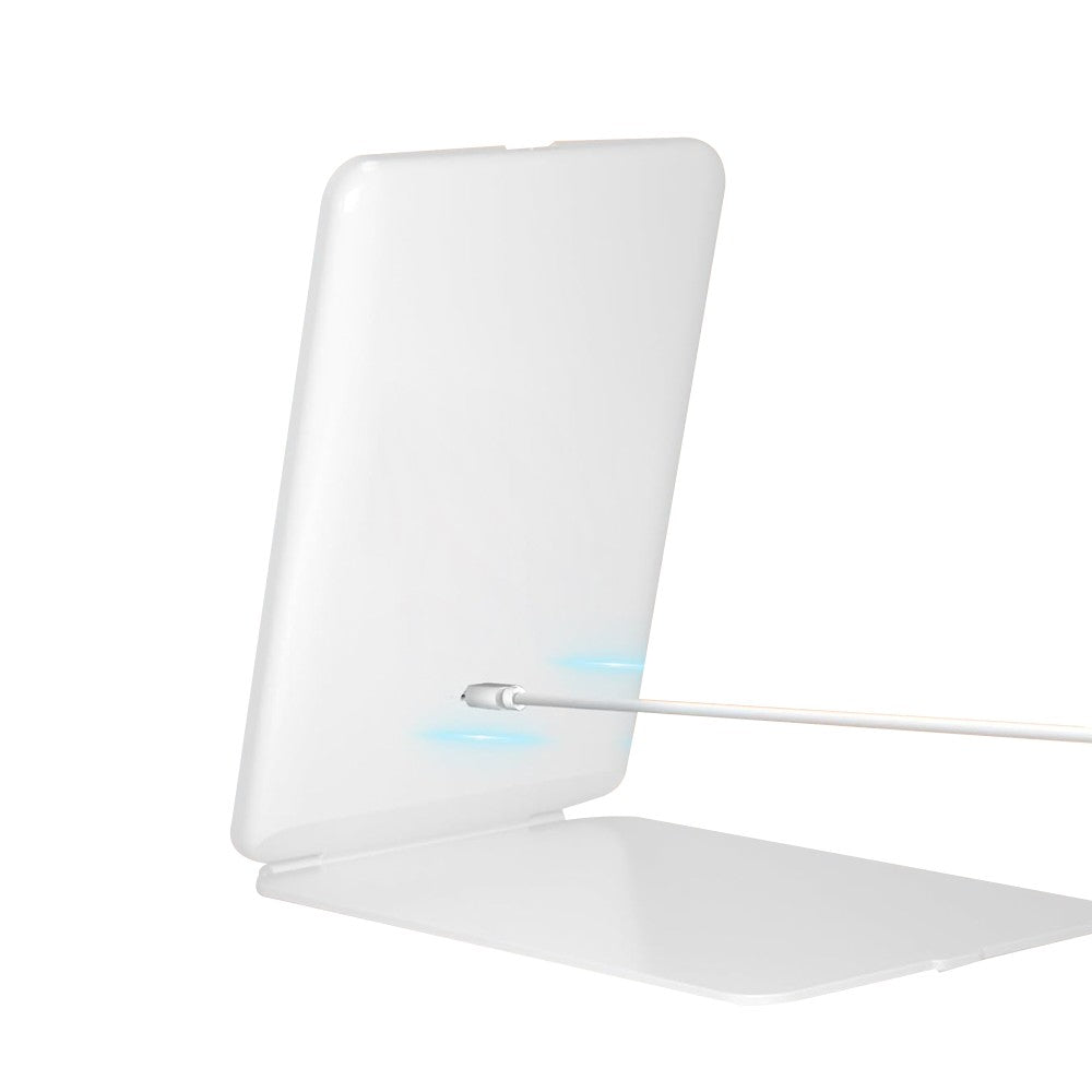 Folding Light up Makeup Mirror USB Dimmable Vanity Mirror with LED Light - White