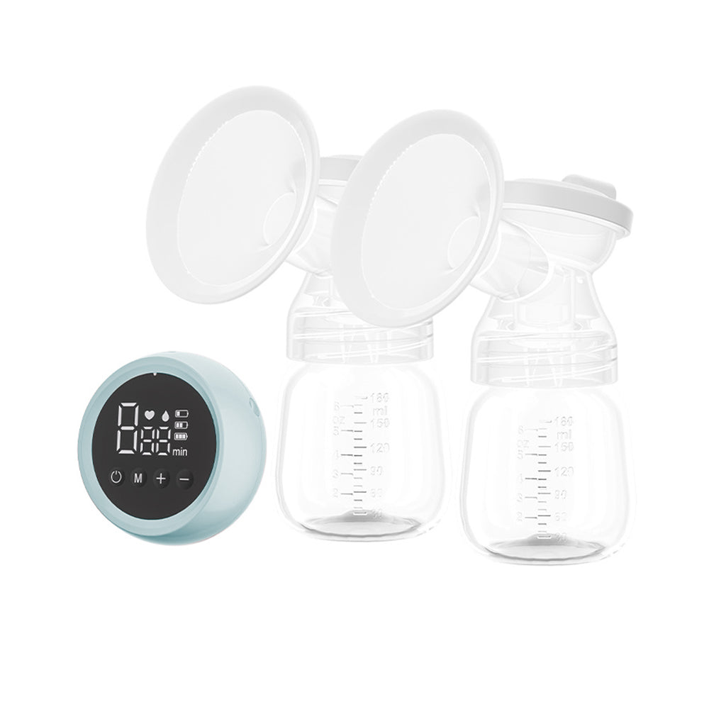 Double Breast Milk Pump Electric Breastfeeding Pump 3 Modes Rechargeable - Blue