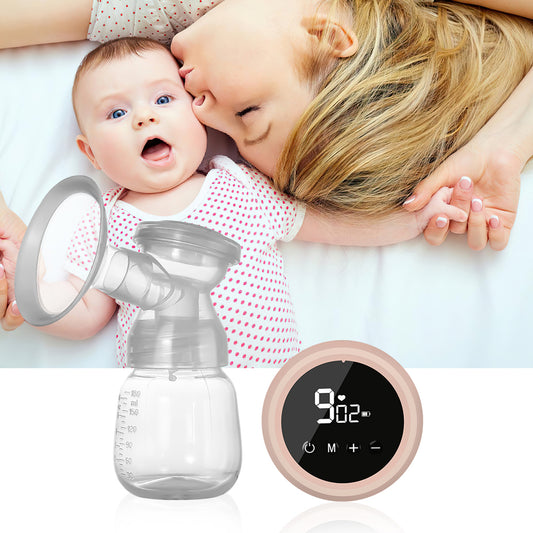 Double Breast Milk Pump Electric Breastfeeding Pump 3 Modes Rechargeable - Pink