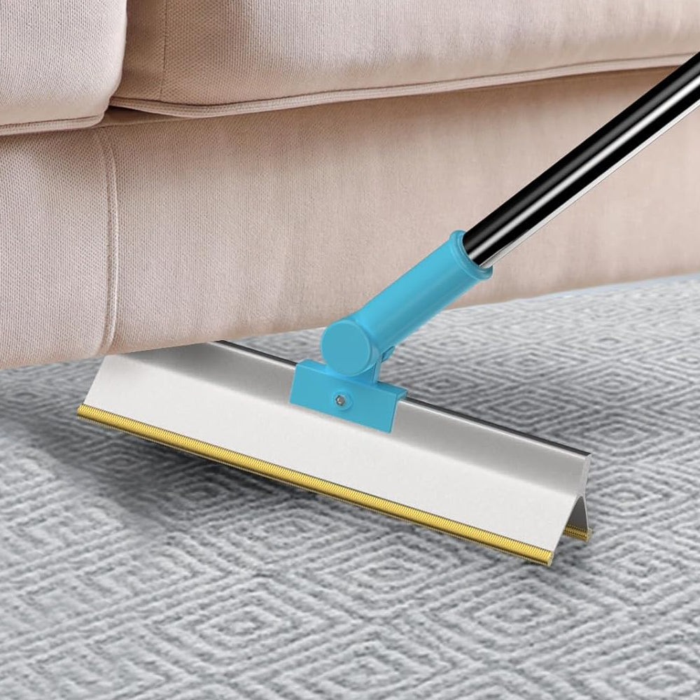 2Pcs Reusable Pet Hair Remover Carpet Scraper Adjustable Long Handle Carpet Rake