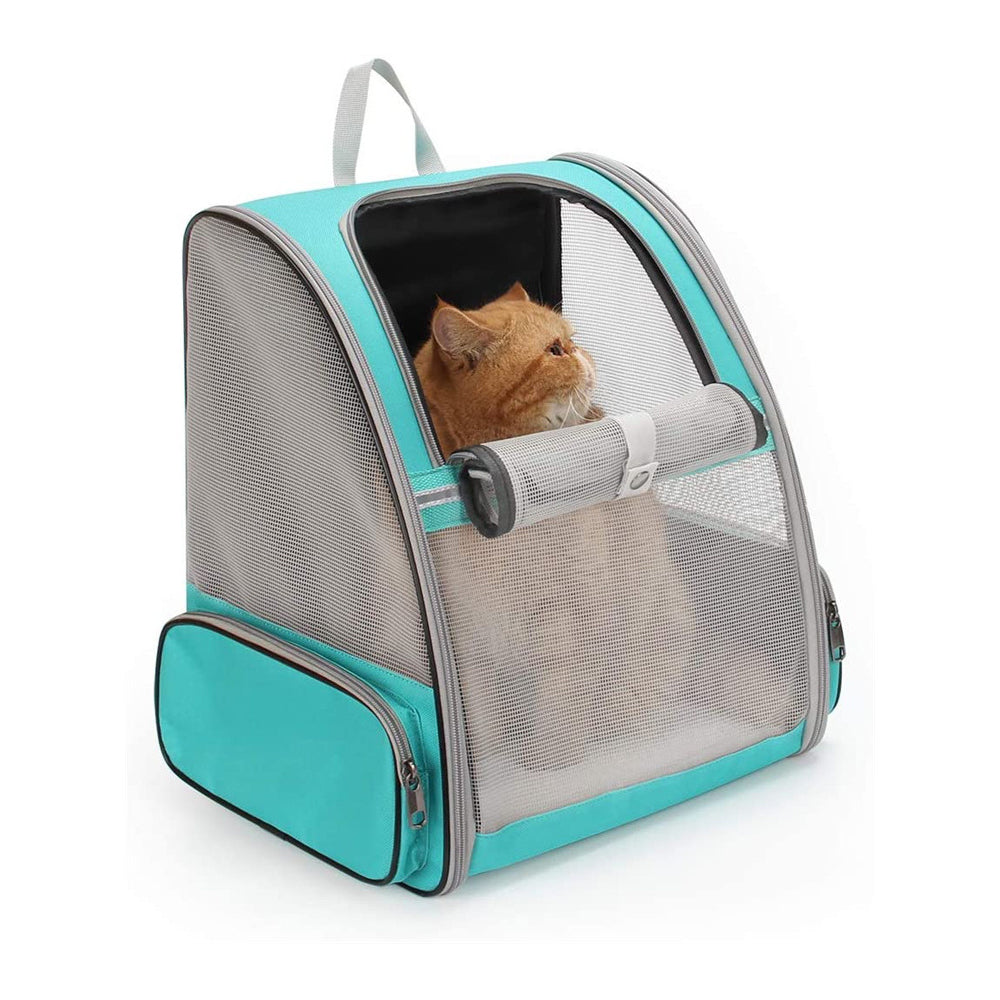 Cat Backpack Carrier Portable Breathable Foldable Outdoor Travel Pet Bag - Blue