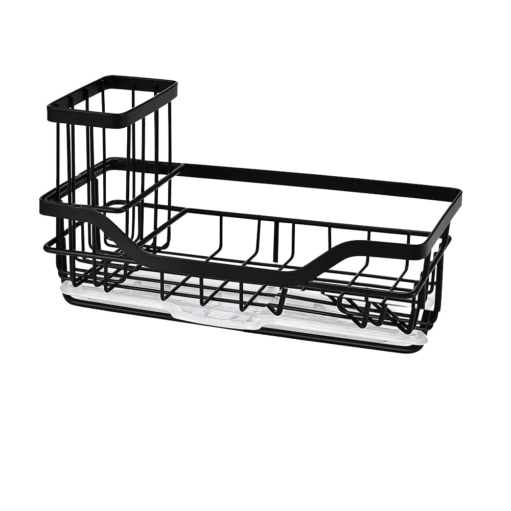 Sponge Holder for Kitchen Sink Detachable Stainless Steel Sink Holder - Black