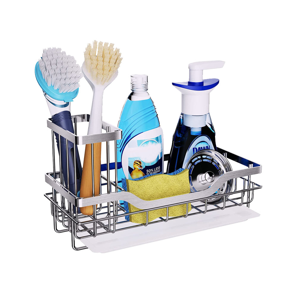 Sponge Holder for Kitchen Sink Detachable Stainless Steel Sink Holder - Silver