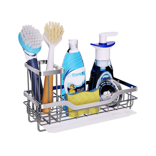 Sponge Holder for Kitchen Sink Detachable Stainless Steel Sink Holder - Silver