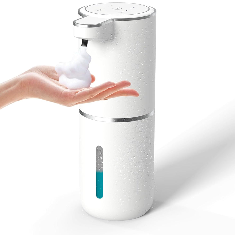 380ML Automatic Soap Dispenser with 4 Level Adjustable Foam Rechargeable -White