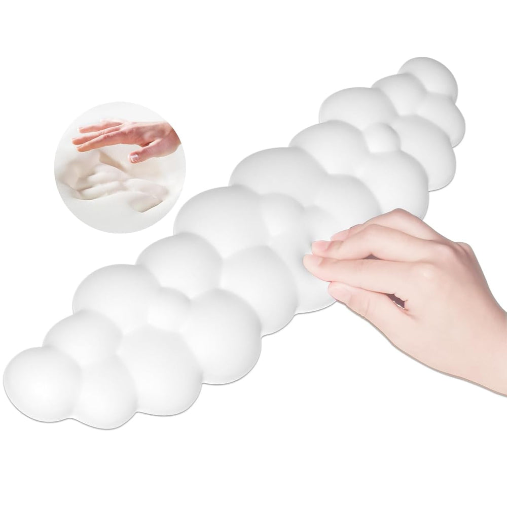 2Pcs Ergonomic Cloud Wrist Rest Keyboard Mouse Wrist Pad Wrist Support - White