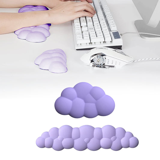 2Pcs Ergonomic Cloud Wrist Rest Keyboard Mouse Wrist Pad Wrist Support - Purple