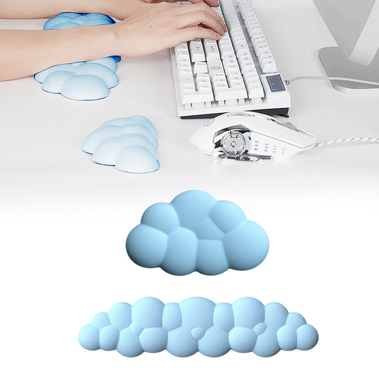 2Pcs Ergonomic Cloud Wrist Rest Keyboard Mouse Wrist Pad Wrist Support - Blue