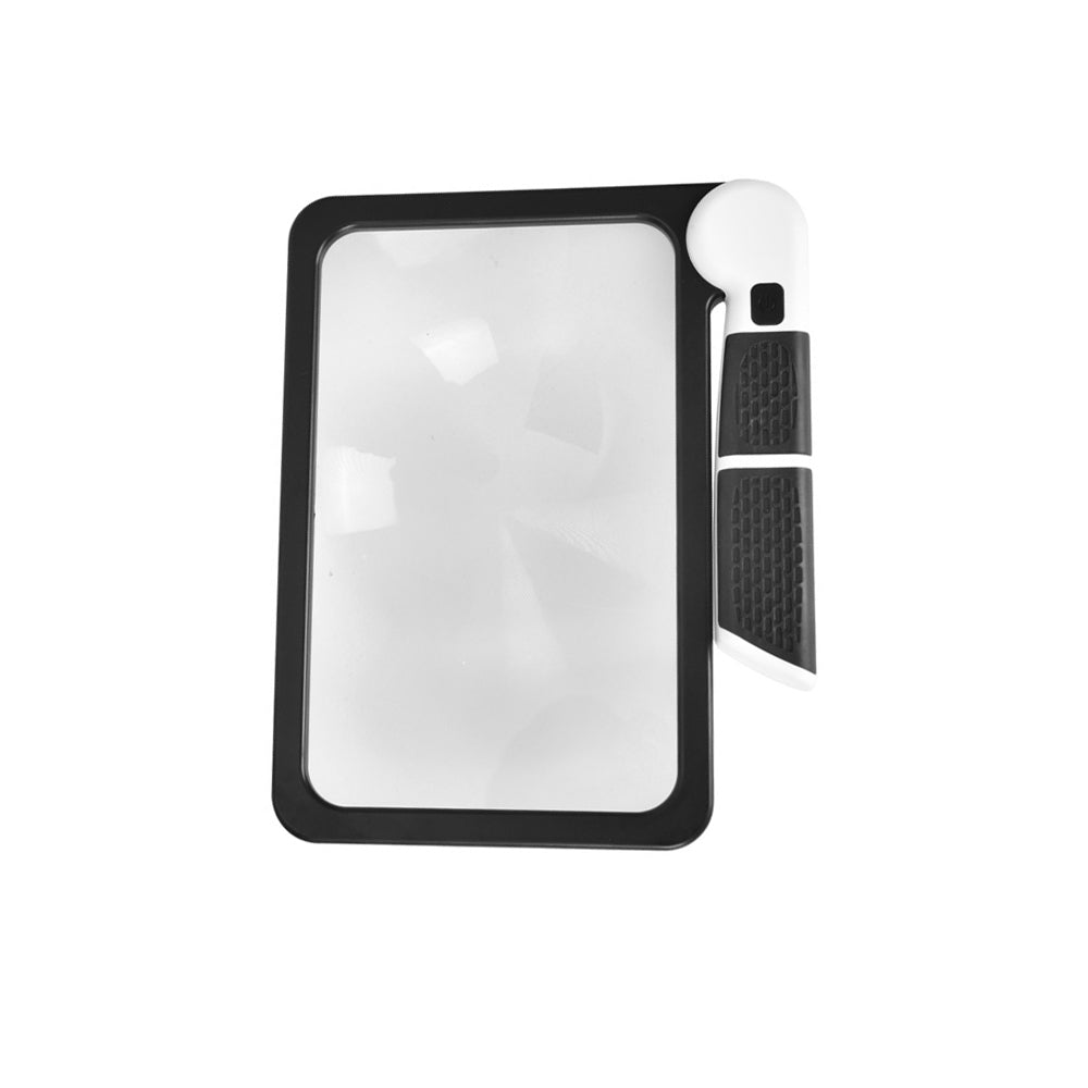 5X Folding Handheld Magnifying Glass Reading Book Rectangle Magnifier with Light