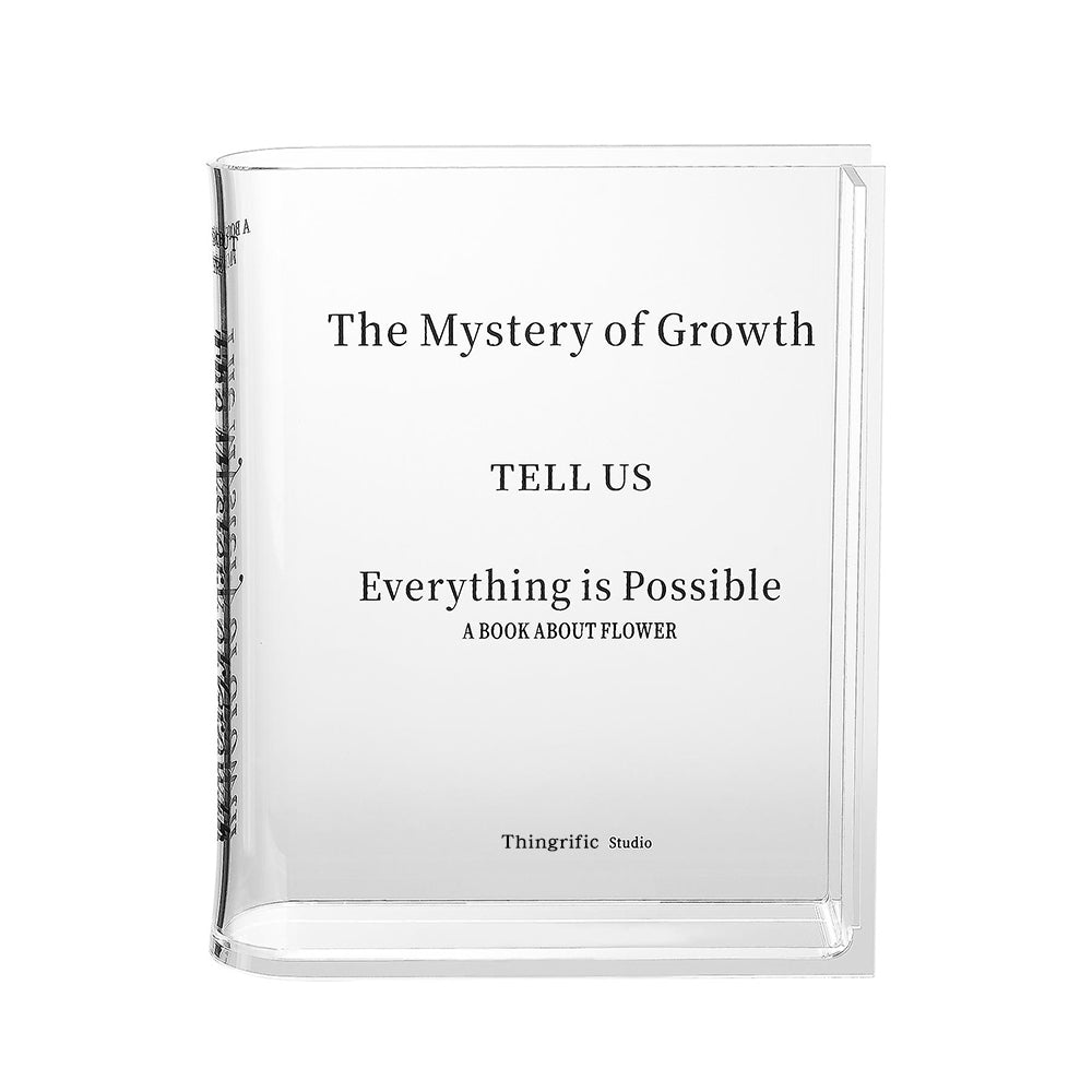 Plastic Clear Book Vase for Flowers Bookshelf Vase Decoration - ST1