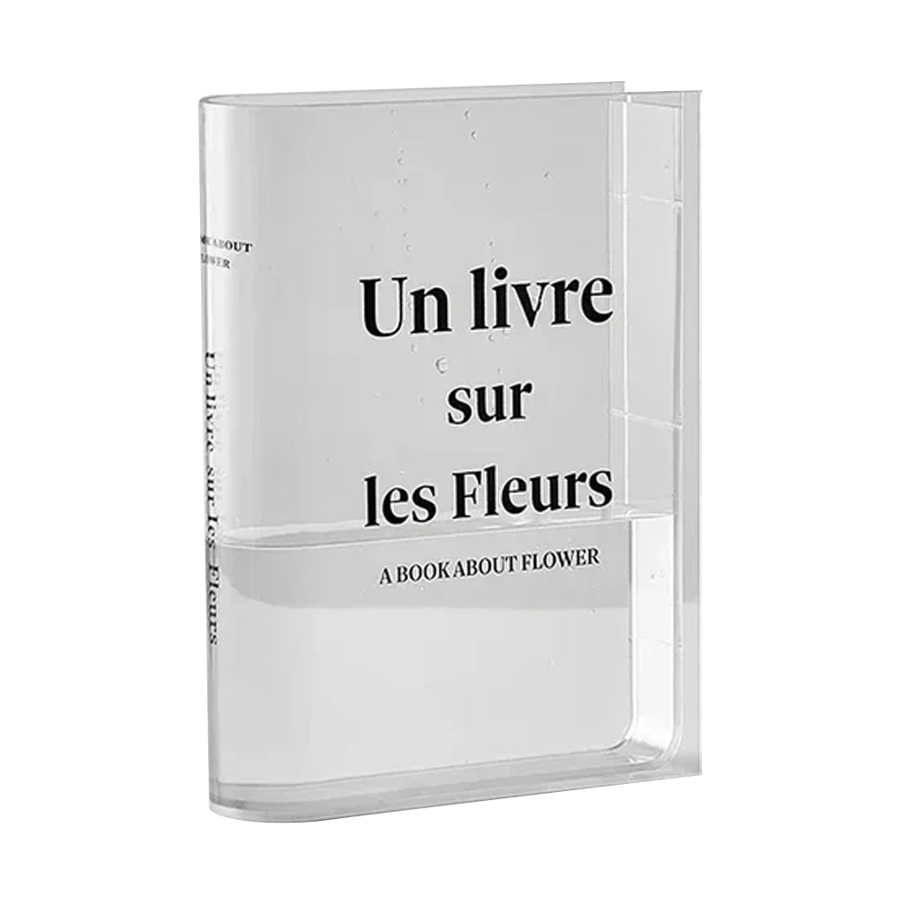 Plastic Clear Book Vase for Flowers Bookshelf Vase Decoration - ST4