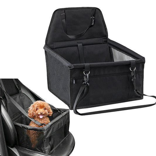 Pet Car Booster Seat Auto Carrier Travel Safety Protector Basket - Black