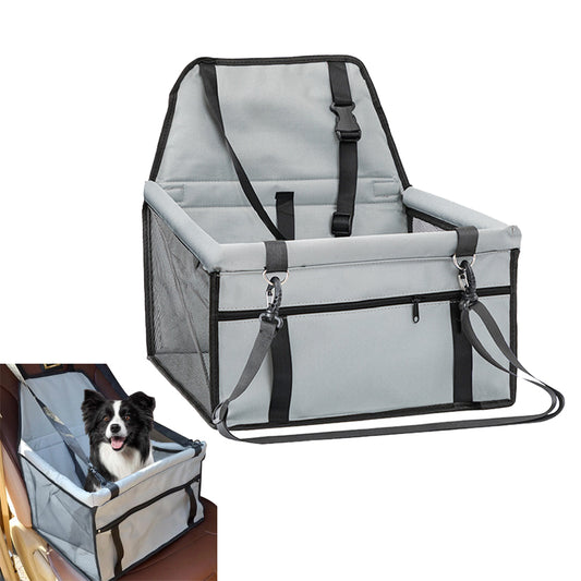 Pet Car Booster Seat Auto Carrier Travel Safety Protector Basket - Grey