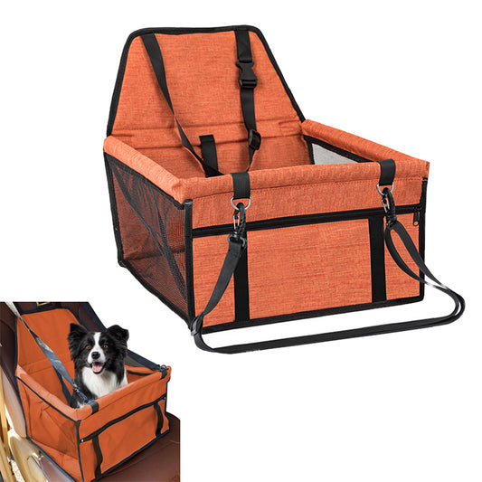 Pet Car Booster Seat Auto Carrier Travel Safety Protector Basket - Orange