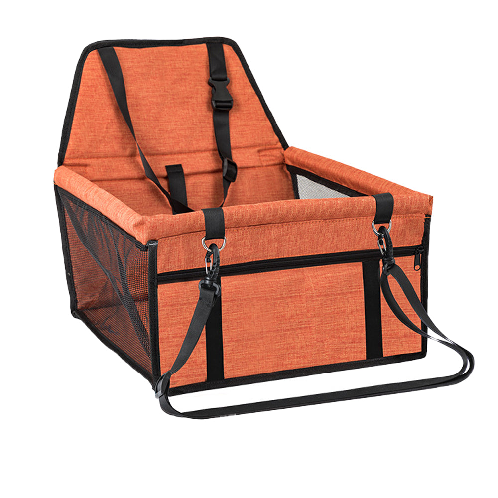 Pet Car Booster Seat Auto Carrier Travel Safety Protector Basket - Orange