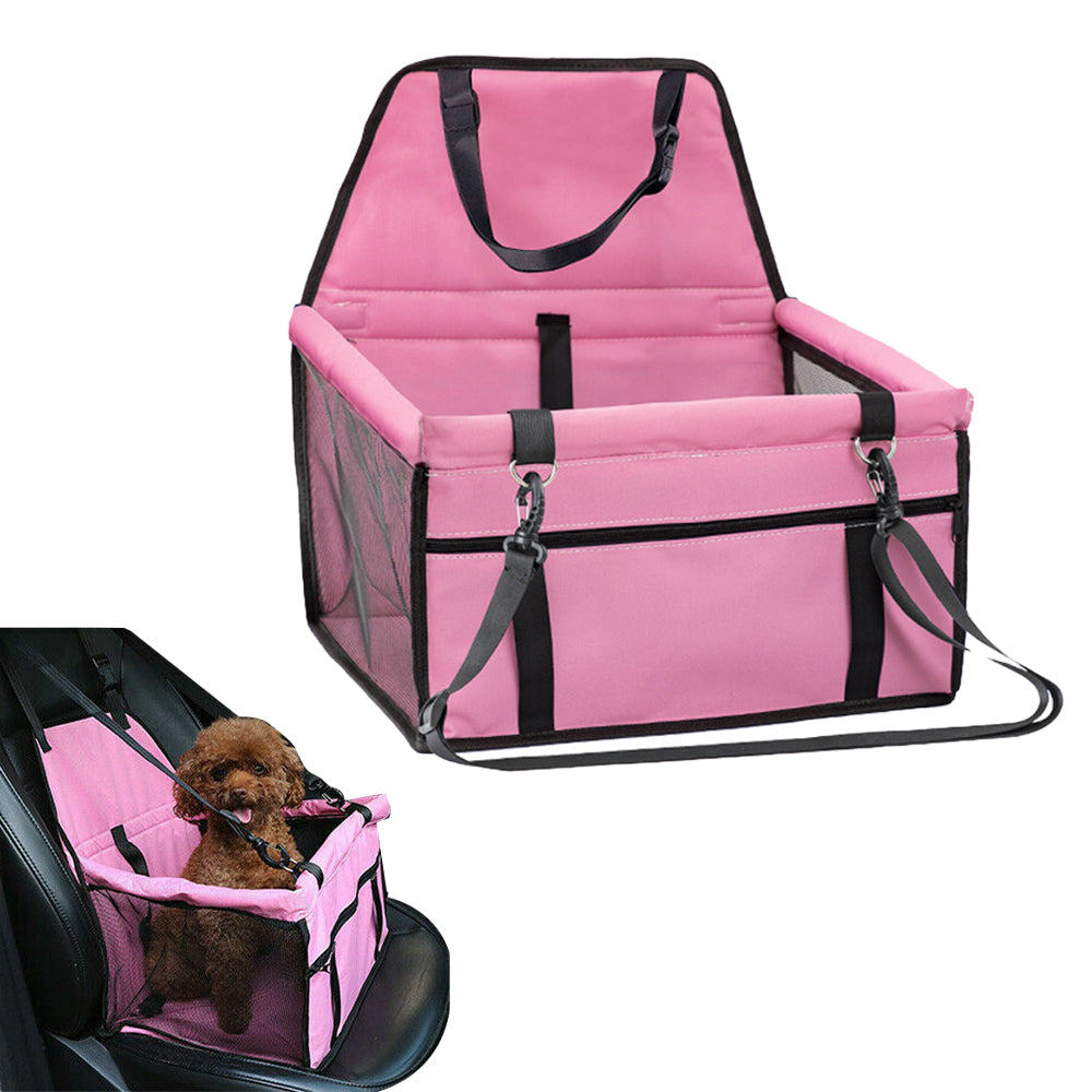 Pet Car Booster Seat Auto Carrier Travel Safety Protector Basket - Pink