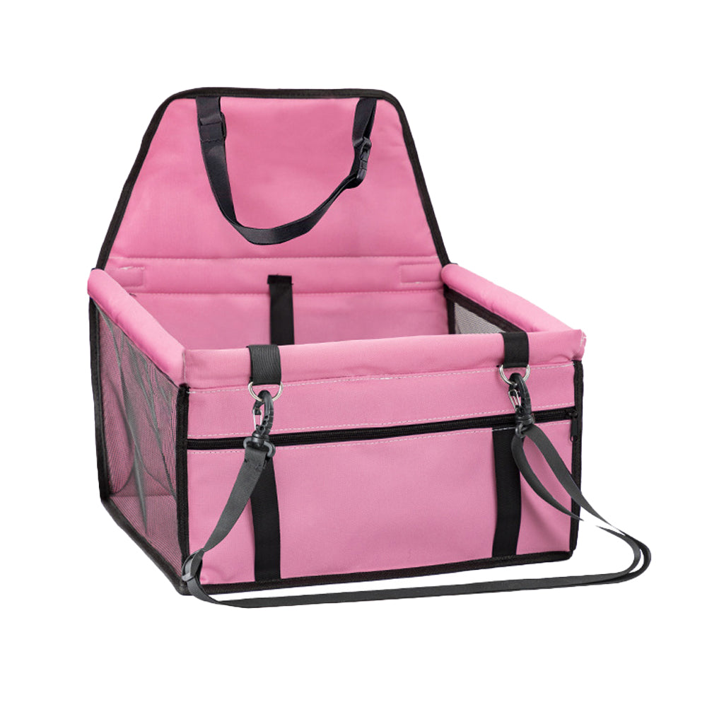 Pet Car Booster Seat Auto Carrier Travel Safety Protector Basket - Pink