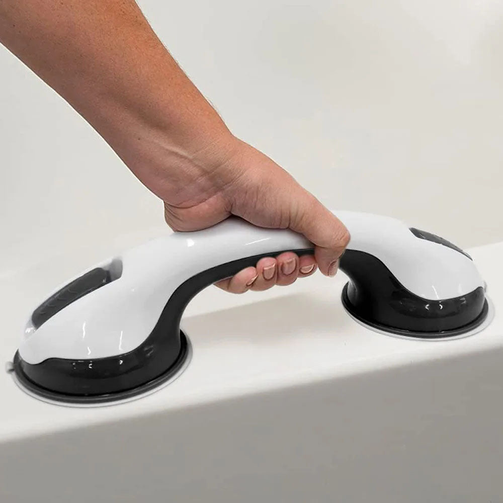 2Pcs Suction Cup Shower Handles Grab Bars for Shower for Elderly Black