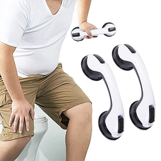 2Pcs Suction Cup Shower Handles Grab Bars for Shower for Elderly Black