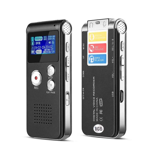 8GB Digital Voice Recorder USB Rechargeable Dictaphone with Playback for Lecture