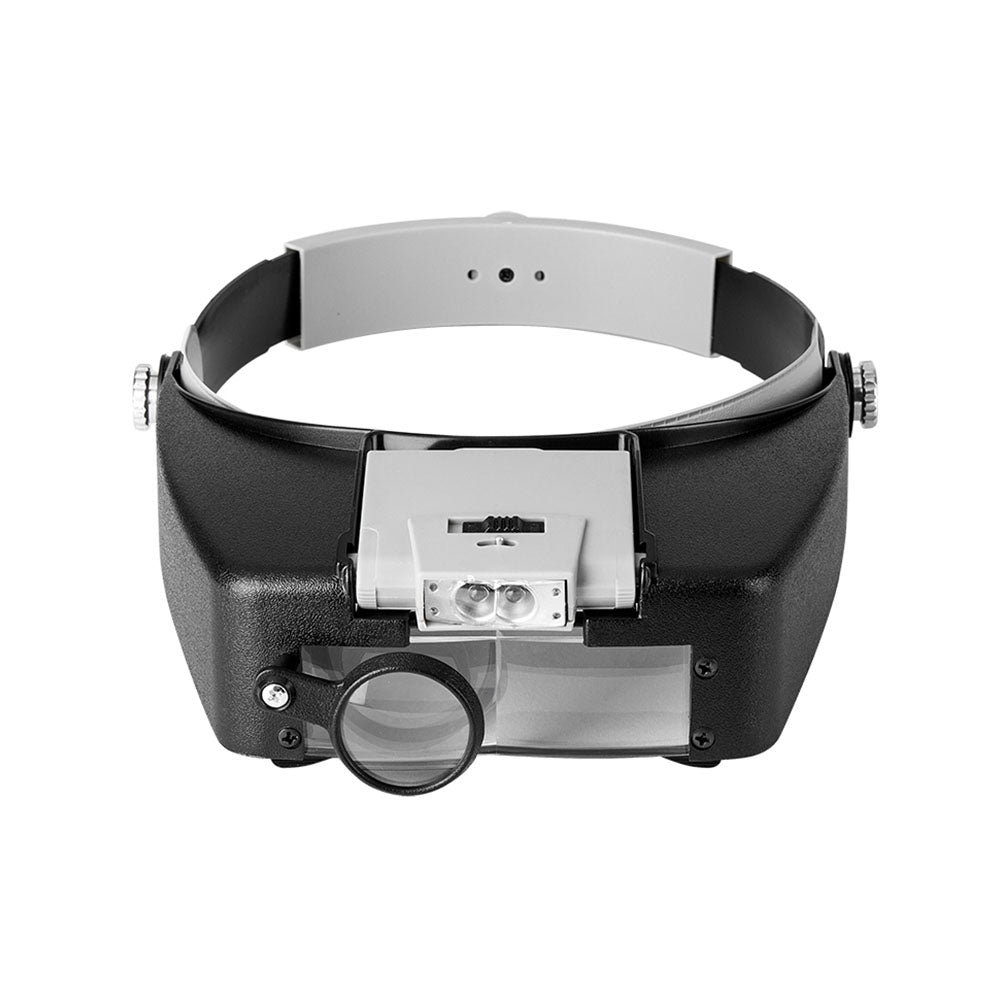 Magnifying Glass with LED Light Visor Head Loupe Headband Magnifier Grey
