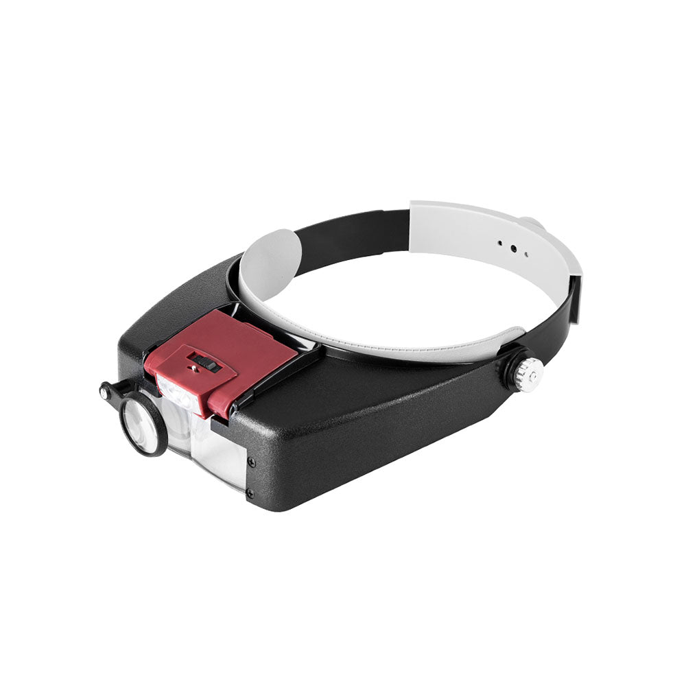 Magnifying Glass with LED Light Visor Head Loupe Headband Magnifier Red