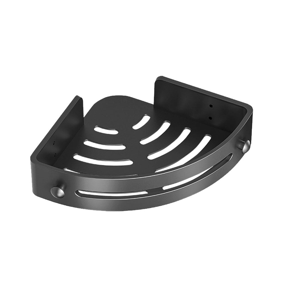 Shower Adhesive Corner Shelf Bathroom Storage Organizer Basket Black