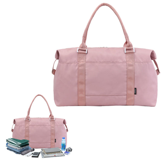 Travel Duffle Bag Carry On Cabin Bag Luggage Bag with Trolley Sleeve Pink