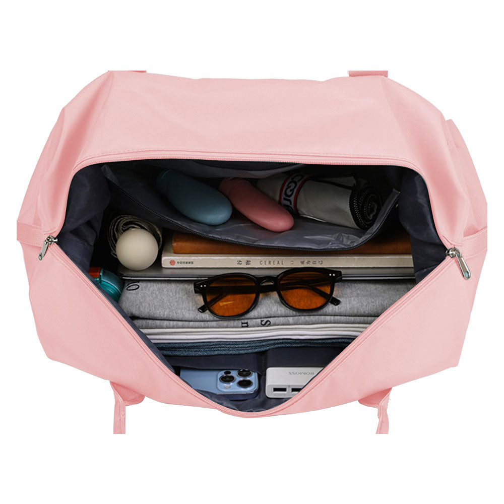 Travel Duffle Bag Carry On Cabin Bag Luggage Bag with Trolley Sleeve Pink