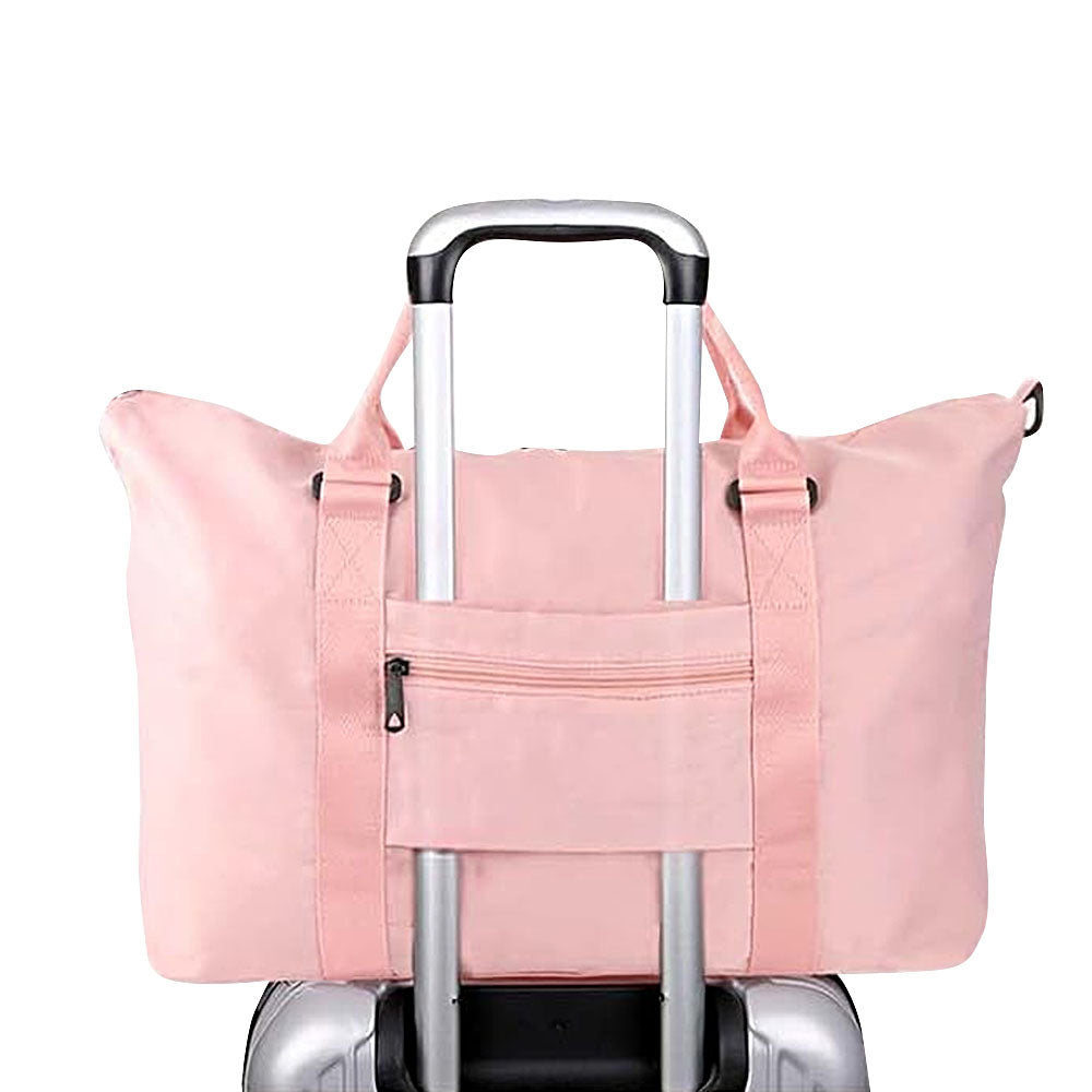Travel Duffle Bag Carry On Cabin Bag Luggage Bag with Trolley Sleeve Pink