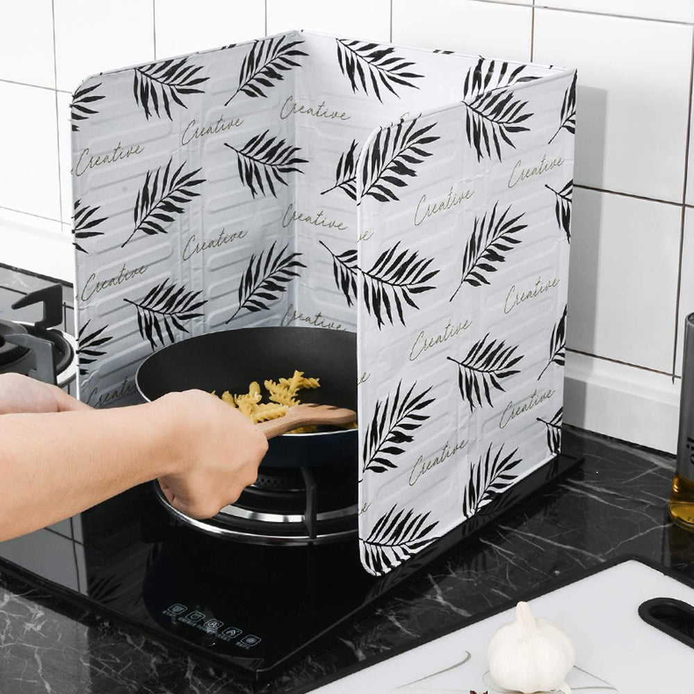 2Pcs Oil Splatter Guard Anti-Splatter Shield Screen Cover Black White