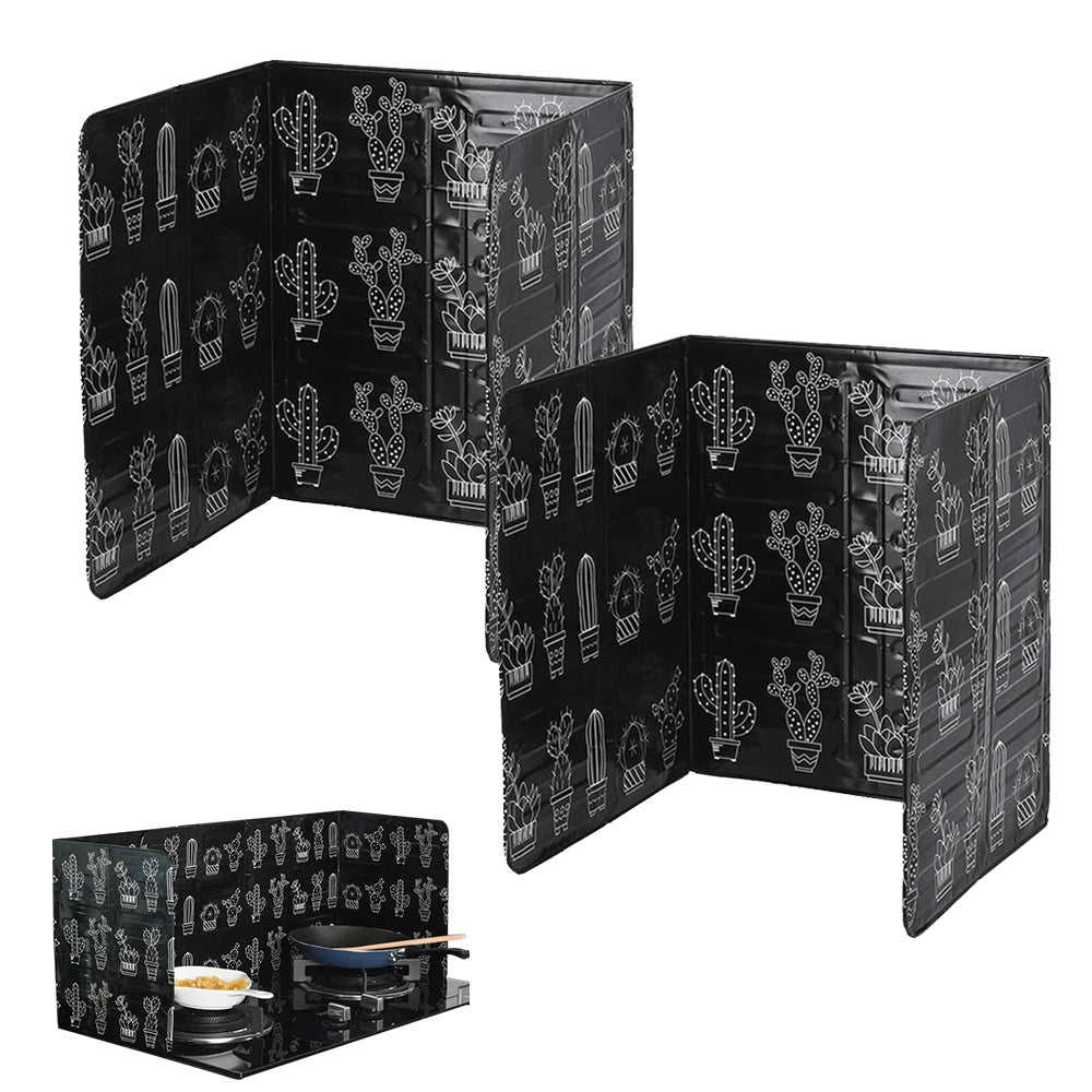 2Pcs Oil Splatter Guard Anti-Splatter Shield Screen Cover Black