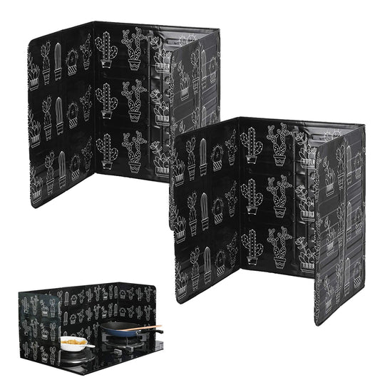 2Pcs Oil Splatter Guard Anti-Splatter Shield Screen Cover Black