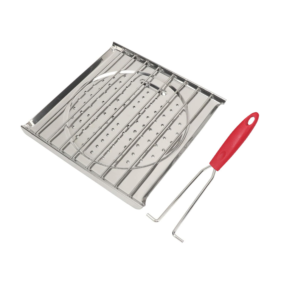 21x20cm Folding Stainless Steel Grilling Basket Toaster with Removable Handle