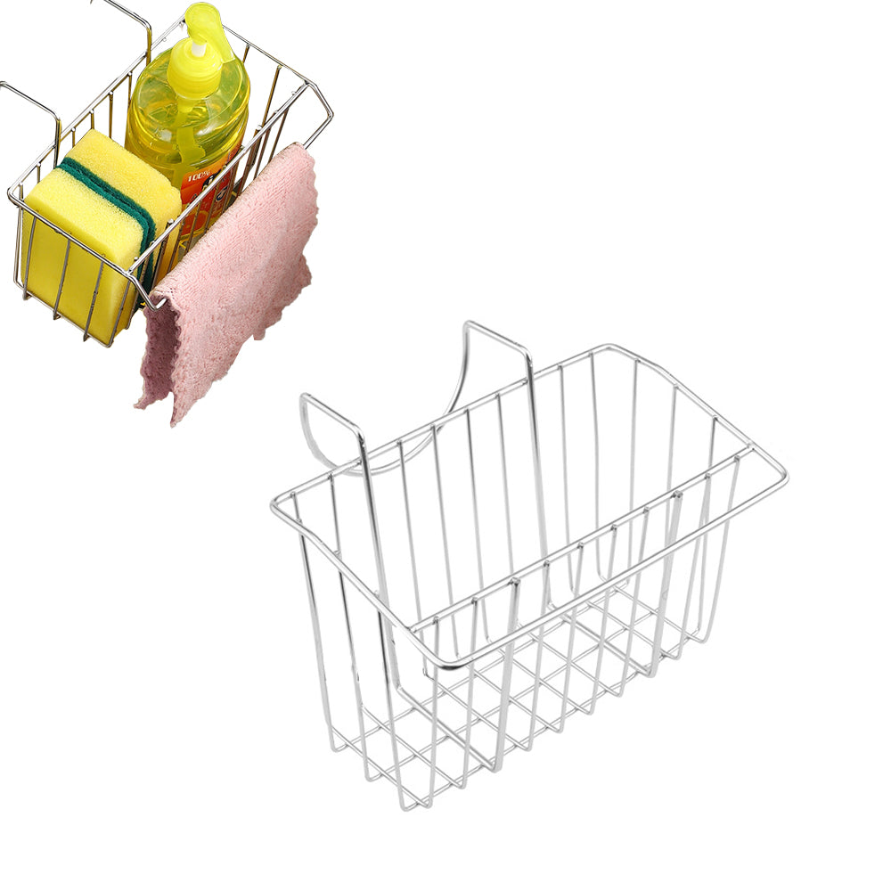 Stainless Steel Kitchen Sponge Holder Sink Hanging Storage Basket Rack