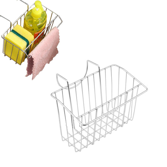 Stainless Steel Kitchen Sponge Holder Sink Hanging Storage Basket Rack