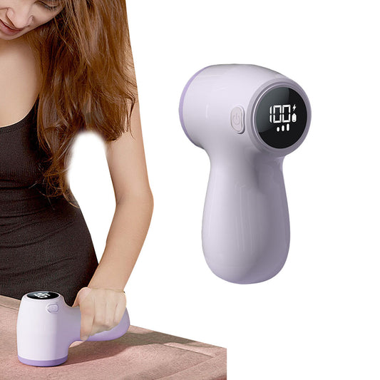 Rechargeable Lint Remover Fabric Shaver with Digital Display Purple