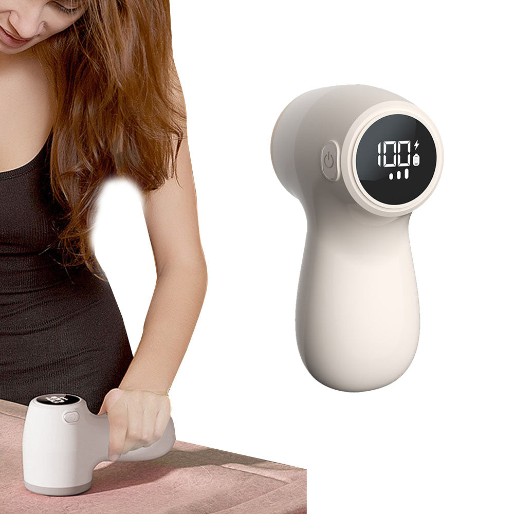 Fabric Shaver Lint Remover USB Rechargeable Defuzzer with Digital Display Yellow