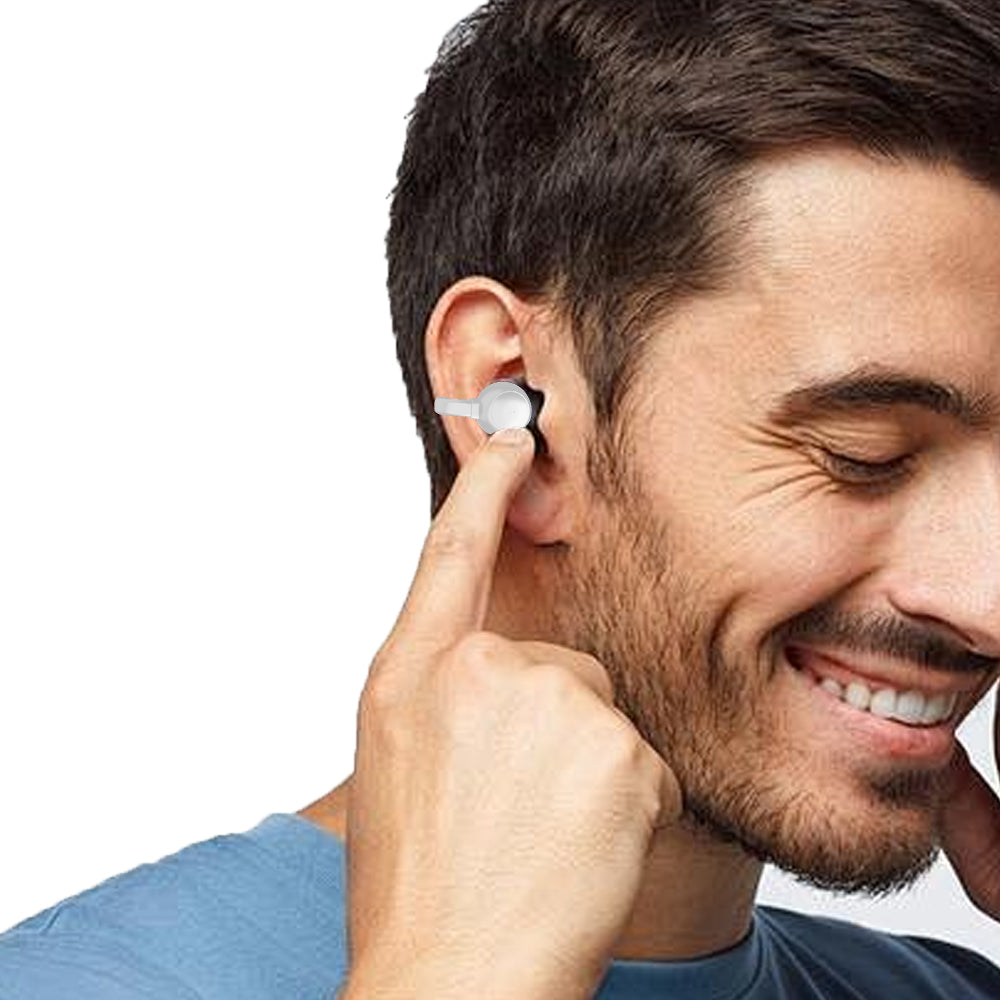 Ear Clip Earbuds Bluetooth 5.3 Wireless Noise Cancellation Sport Earphones White