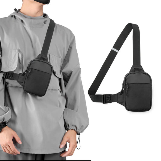 Travel Sling Bag Crossbody Bag Water-resistant Chest Bag for Men Black