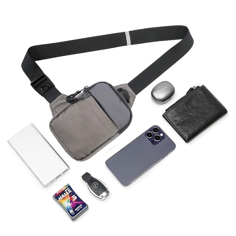 Travel Sling Bag Crossbody Bag Water-resistant Chest Bag for Men Grey
