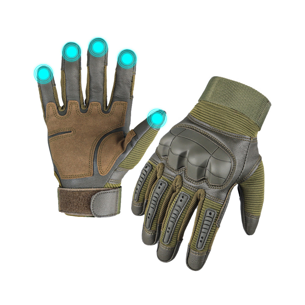 Motorcycle Gloves Touch Screen Hard Knuckle Tactical Gloves Green