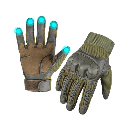 Motorcycle Gloves Touch Screen Hard Knuckle Tactical Gloves Green