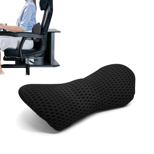 Memory Foam Lumbar Support Pillow Back Support Pillow for Low Back Black
