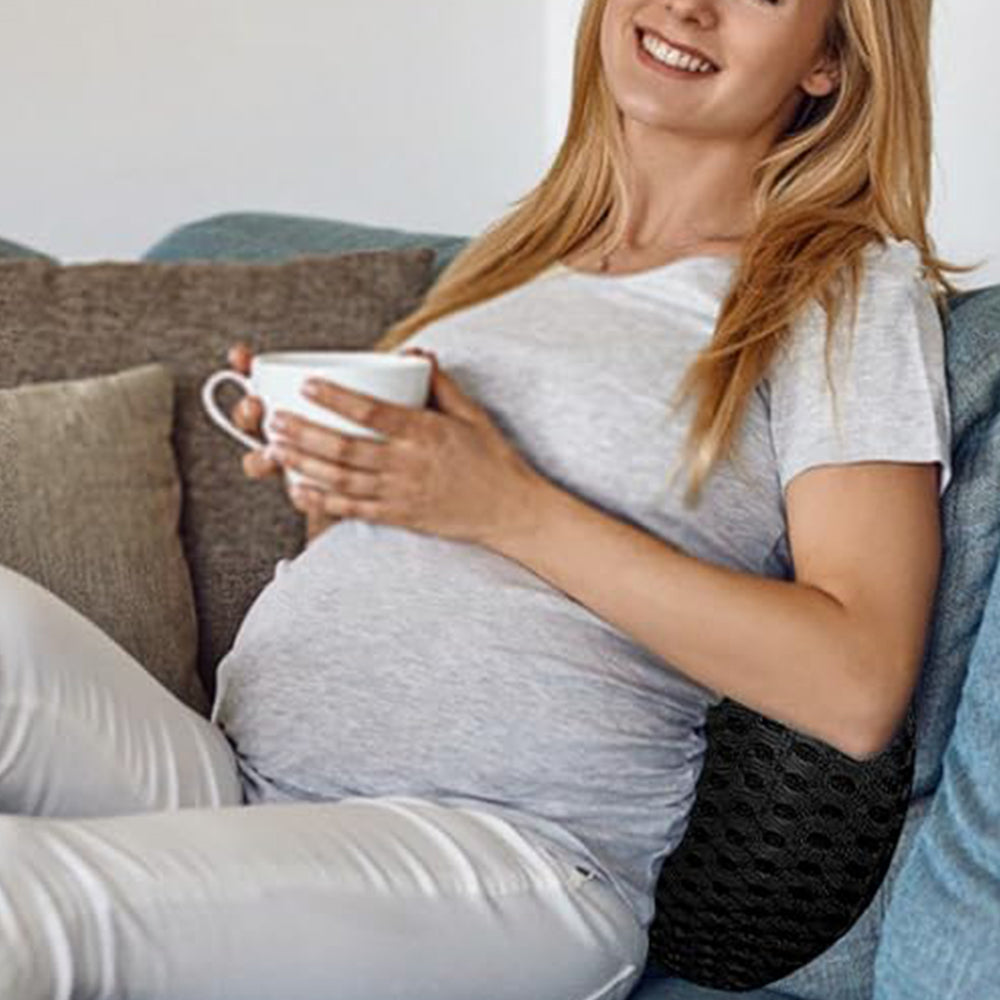 Memory Foam Lumbar Support Pillow Back Support Pillow for Low Back Black