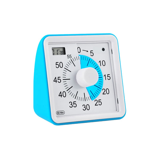60-Minute Visual Timer Countdown Clock Time Management Tool Blue